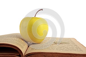 Apple and old book