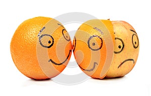 Apple and Orange emotions photo