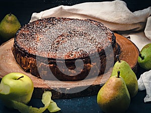 Apple pear rum Italian cake