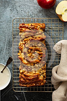 Apple pecan pull apart bread photo