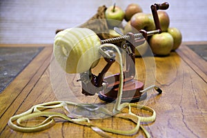 Apple peeler and apples photo