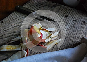 Apple Peels and Paring Knife
