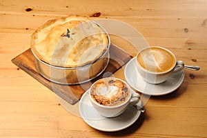 Apple Pie and Cappuccino Coffee