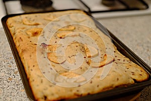 Apple pie, closeup