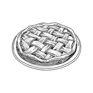 Apple pie hand drawn vector illustration