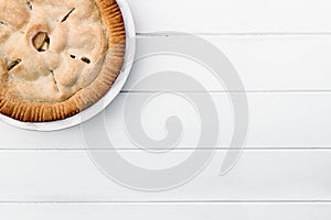 Apple Pie Over Wooden Table Top