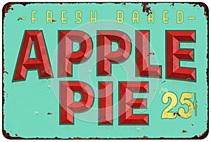 Apple Pie Tin Sign