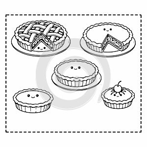Apple Pie Vector Illustration with Slice and Cinnamon Design.
