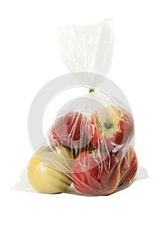 Apple with plastic warp