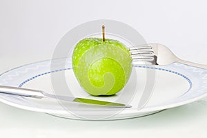 Apple on plate