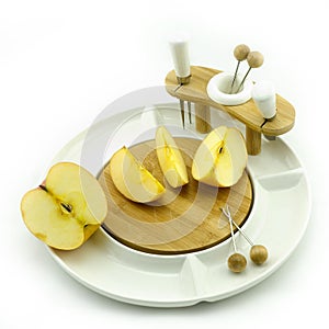 Apple on plate