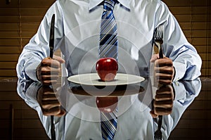 Apple on a plate