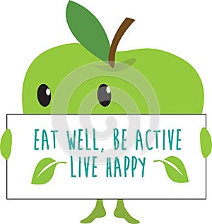 Apple poster type cartoon message