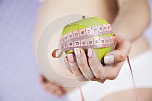 Apple, Pregnancy woman, healthy lifestyle concept