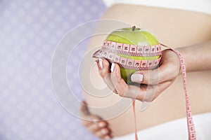 Apple, Pregnancy woman, healthy lifestyle concept