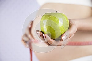 Apple, Pregnancy woman, healthy lifestyle concept