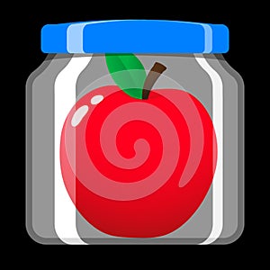 Apple jam in preserving jar