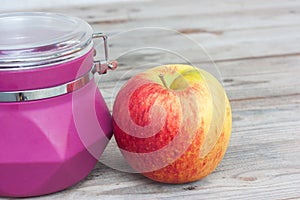 Apple and purple jar