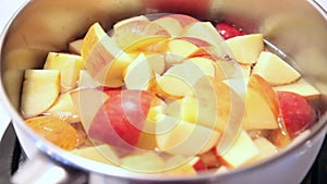 Apple sauce being made