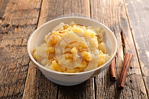 Apple sauce, compote with cinnamon