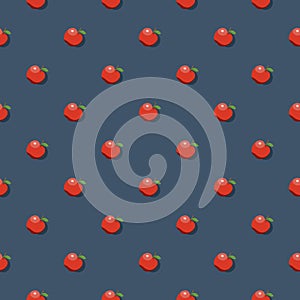 Apple seamless pattern. Vegan organic eco fruit background. vector illustration