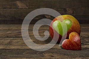 Apple in the shape of a heart
