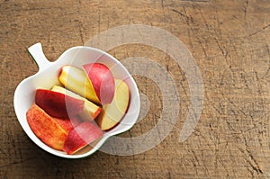 Apple Slices in Apple Form Bowl