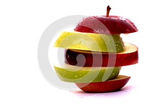 Apple slices in red and green