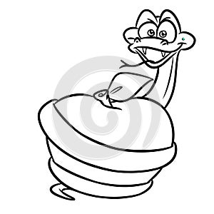 Apple snake sin temptation cartoon coloring page