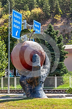 The apple statue, Amasya City center crossroad