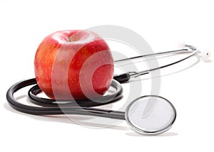 Apple and stethoscope