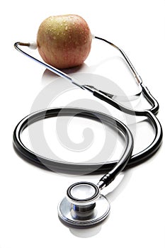 Apple and stethoscope