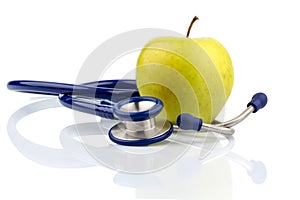 Apple and stethoscope