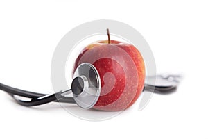 Apple and stethoscope