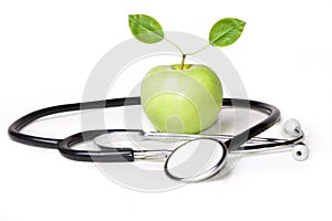 Apple and stethoscope