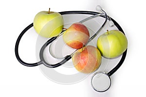 Apple and stethoscope