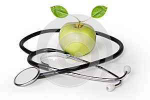 Apple and stethoscope