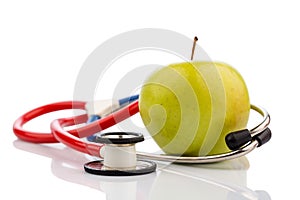 Apple and stethoscope