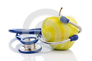 Apple and stethoscope