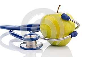 Apple and stethoscope