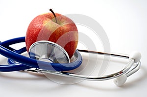 Apple and stethoscope
