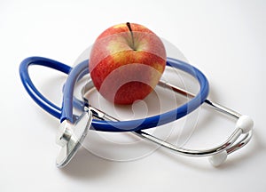 Apple and stethoscope