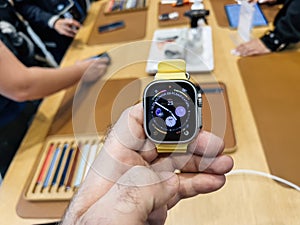 Apple Store first day of sale for new titanium Apple Watch Ultra wearable