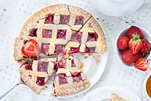 Apple, Strawberry and Blackberry Lattice Pie