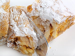 Apple Strudel with fork