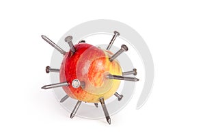 Apple stuck with iron nails
