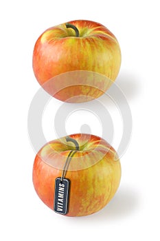 Apple with tag Vitamins