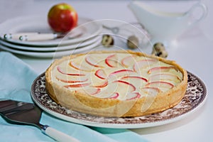 Apple tart on a table