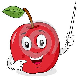 Apple Teacher Character with Pointer