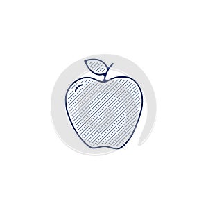 apple thin line icon. apple linear outline icon